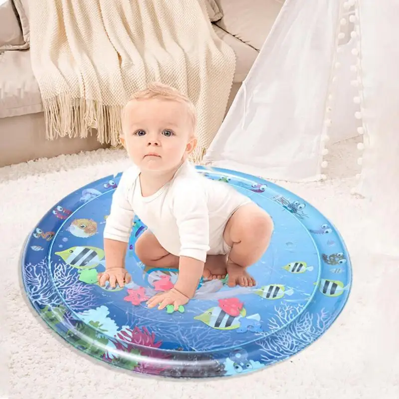 Bebê água jogar esteira barriga tempo brinquedos para recém-nascidos playmat pvc criança diversão atividade inflável esteira infantil brinquedos oceano tema tapete