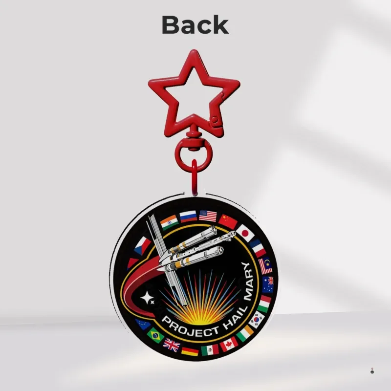 Project Hail Mary Mission Patch Acrylic Keychain Multi Country Flag Spaceship Bag Pendant Gift for Sci-Fi Book Fans Collectors view 4