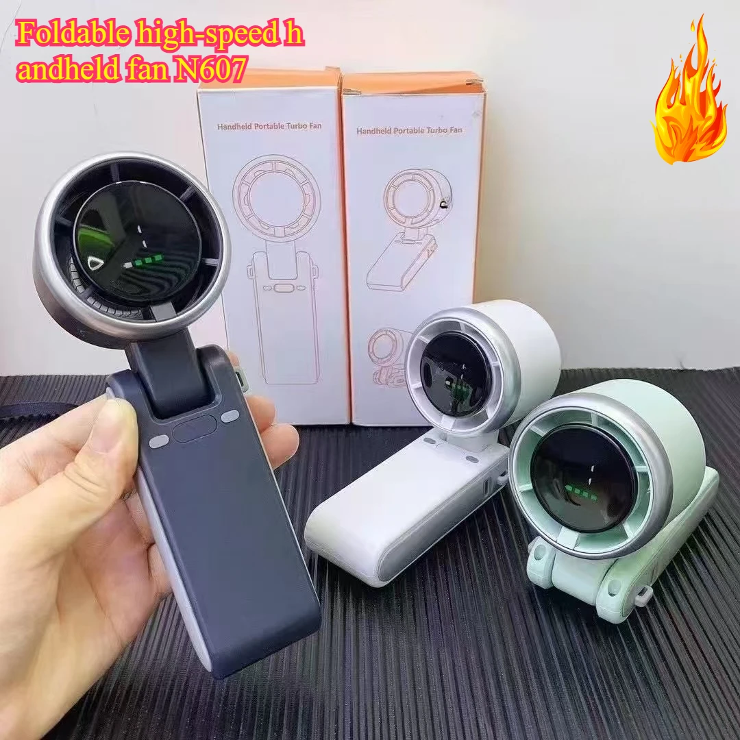 

New High-Speed Turbo Handheld Fan - Portable Neck Hanging Fan, USB Rechargeable, Personal Cooling Fan for Travel, Outdoor