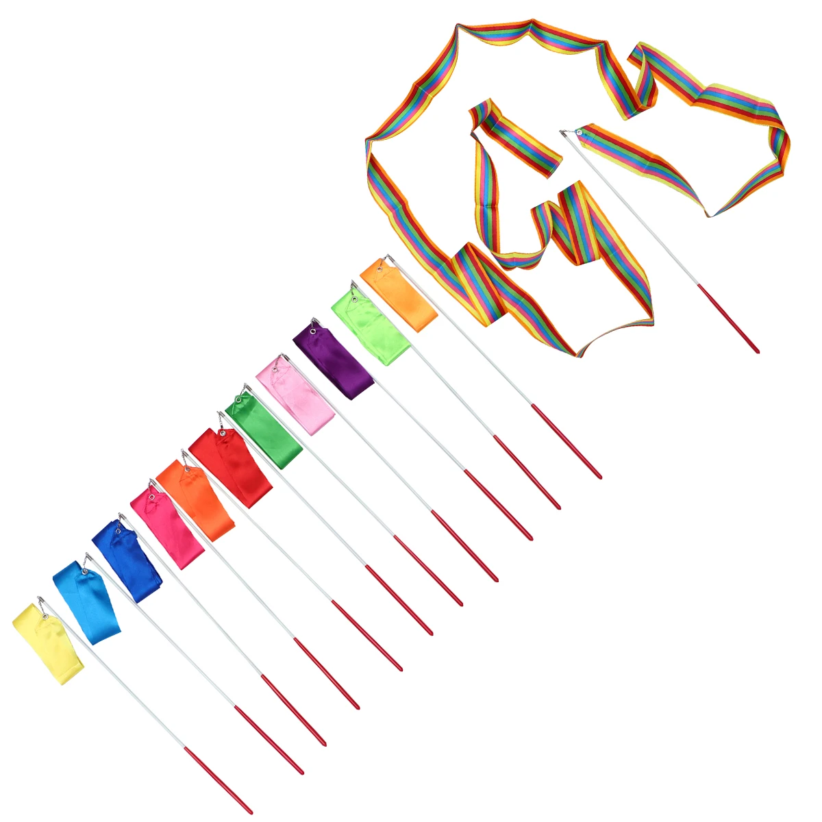 

12 Pcs Gymnastics Ribbons Dancing Streamers Kids Colorful Ribbon Twirling Training Gymnastic Dance Accessories