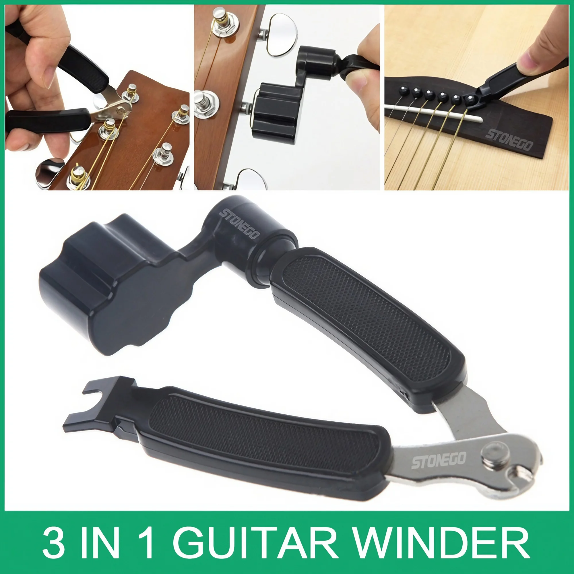 3 In 1 Guitar String Winder String Cutter Bridge Pin Puller Repair Tool Guitar Bass Ukulele  Guitar Accessories Tools