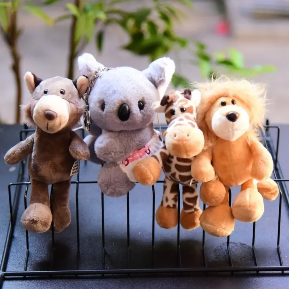 Animale di peluche Portachiavi di peluche Giungla Fratello Lupo Ippopotamo Foresta Animale Ciondolo Tigre Giraffa Koala Procione
