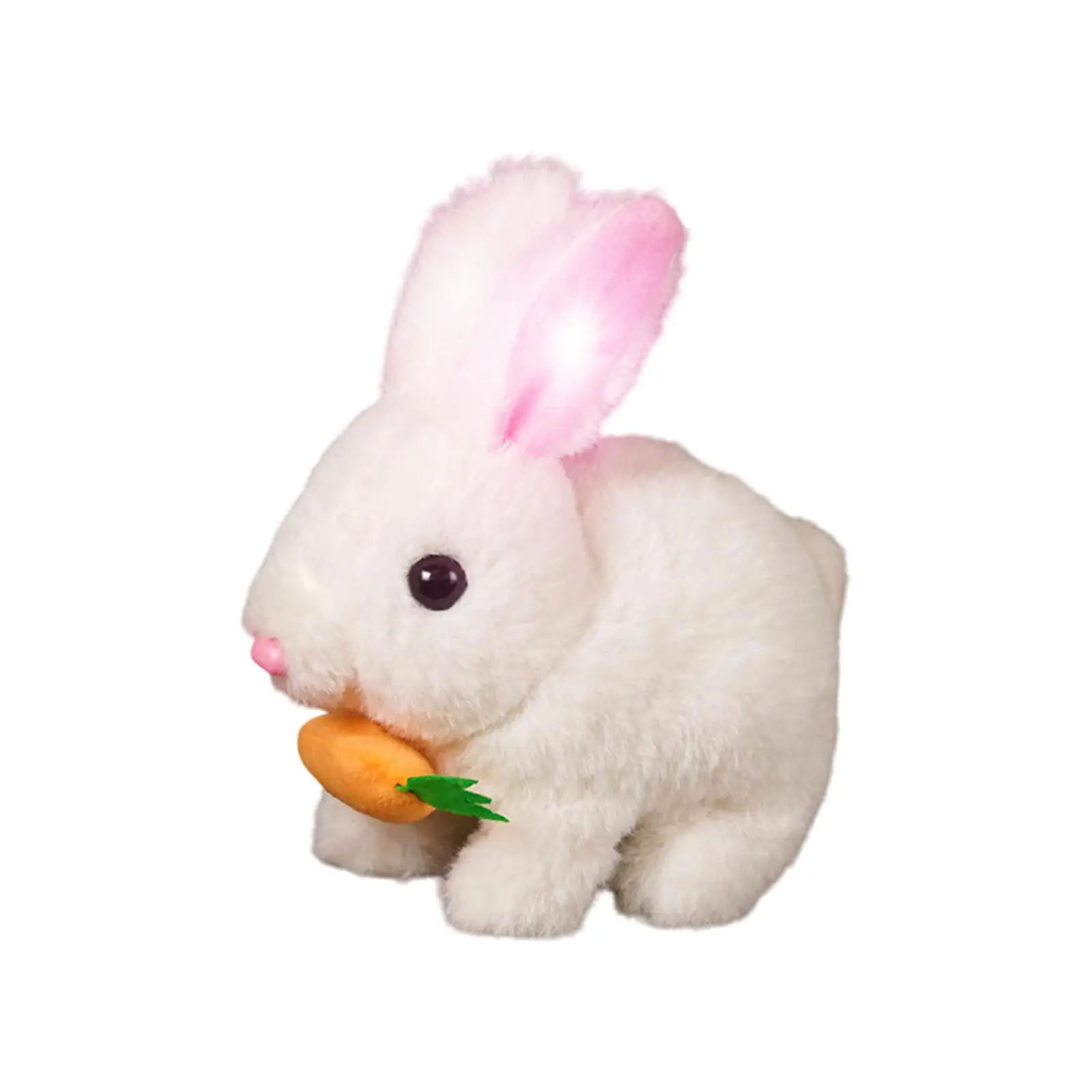 Interactive Electric Plush Bunny Toy Realistic Walking Stuffed Rabbit with Sounds for Kids Girls Early Learning Gift
