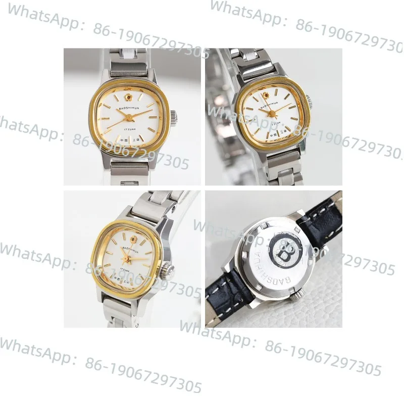 

Шанхайский драгоценный камень цветок маленькие ручные механические белые квадратные ретро ностальгические литературные легкие роскошные женские часы