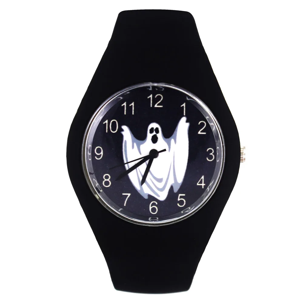 

Ghost Shadow Phantom Spirit Halloween Gift Cosplay Women Men Sport Silicone Strap Analog Quartz Wrist Watch