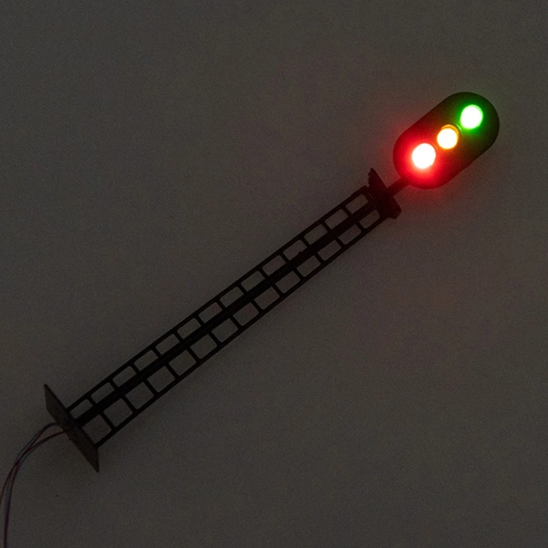 Nieuwe 1:87 Spoorweg Trein Signaal Licht Verkeerslamp voor Kid's Poppenhuis Miniatuur Gebouw Model Zandbak Pretend voor Spelen