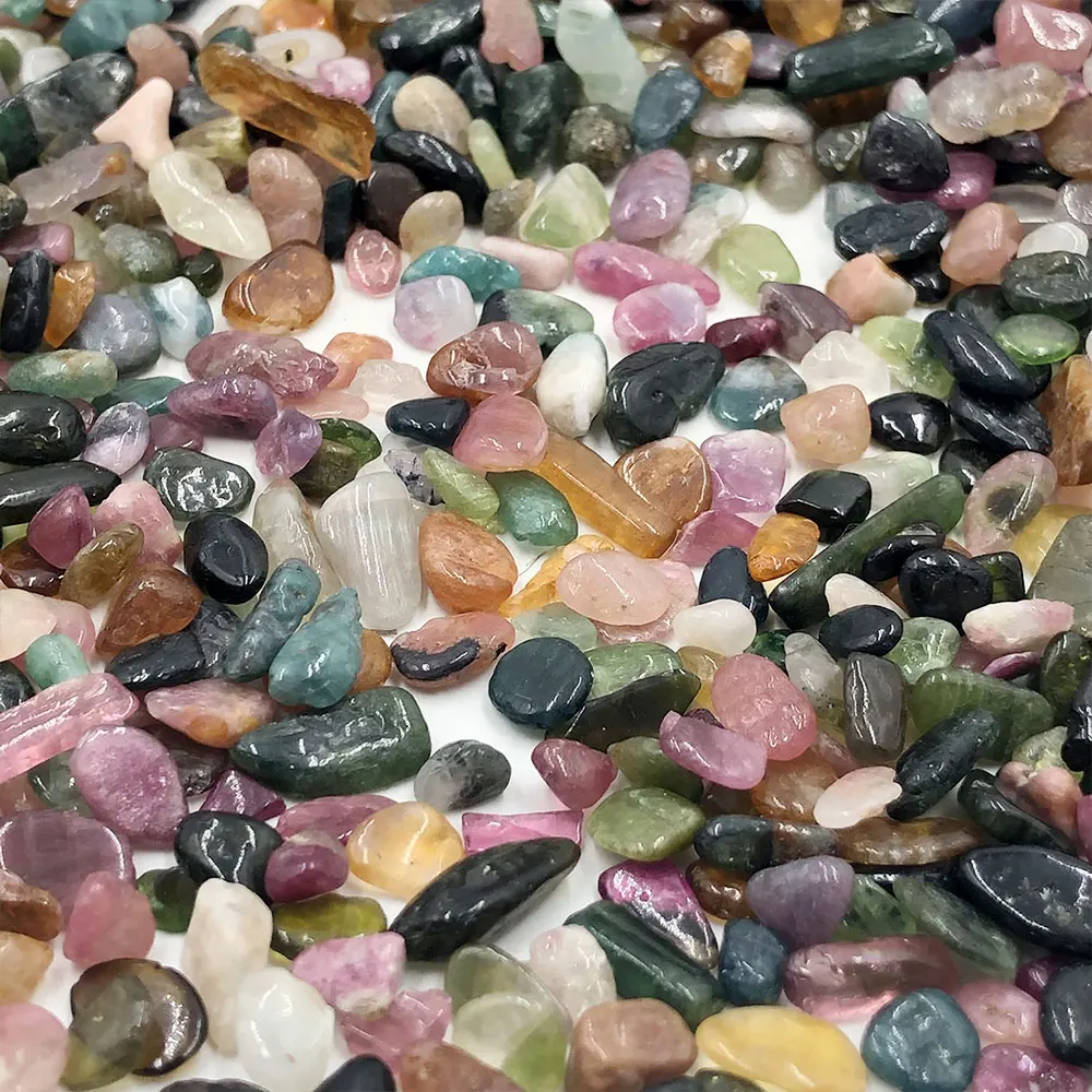 100g Bulk Natural Stone Colorful Tourmaline Chip Gravel Quartz Crystals Stone Reiki Gemstones Aquarium Chakra Home Decoration