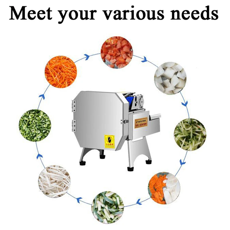 Restaurant Vegetable Slicer Commercial Electric Vegetable Cutter Food Processor Potato Chips Carrot Melon Dicing Cutting Machine