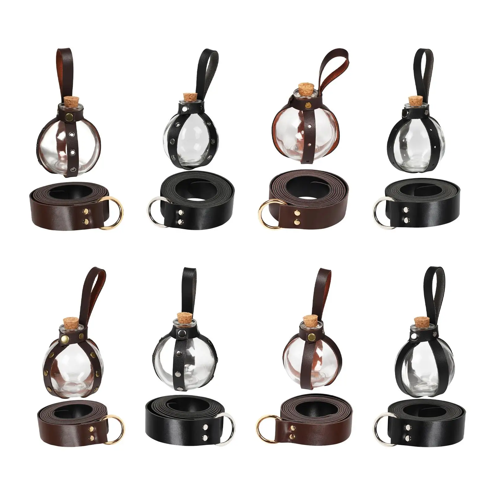 

Viking Belt Viking Cosplay Clear with Rivets with Cork Potion Bottle
