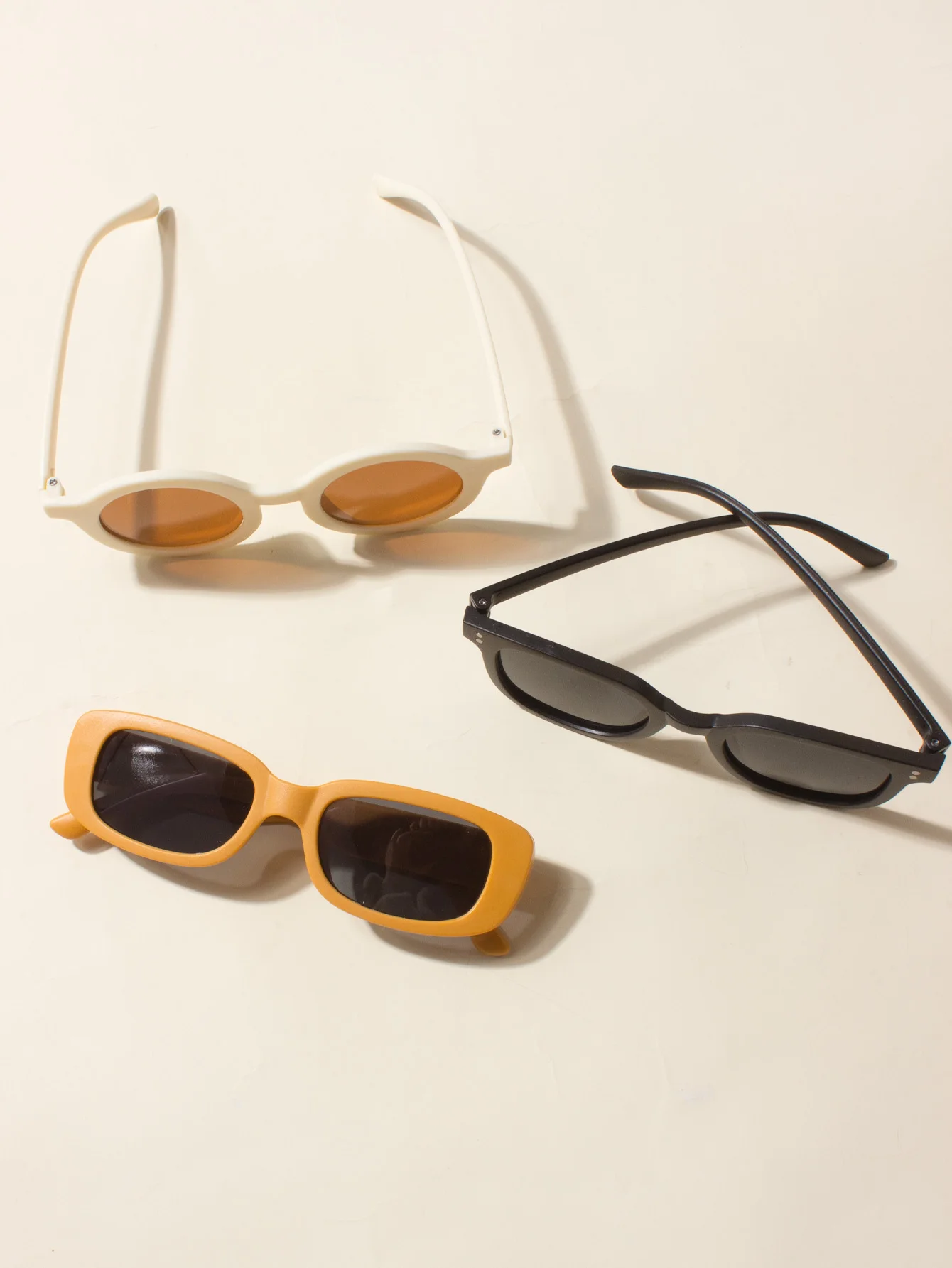 3 pçs crianças moda decorativa glasse + caixa de óculos, bebê menino e menina óculos, legal, bonito, presente de óculos, acessórios de verão