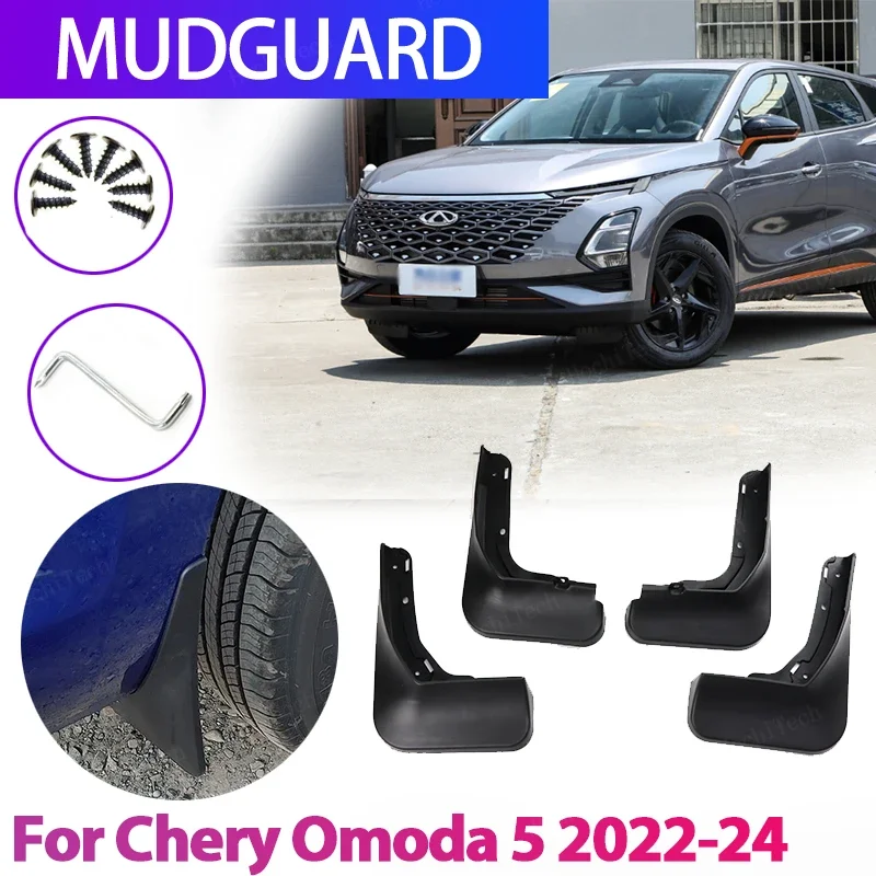 

4x Car Molded Mud Flaps Splash Guards Mudguards Front Rear Styling For Chery Chirey Omoda 5 C5 Chery FX Fownix FX 2022-2024