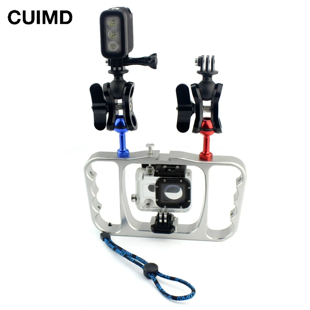 

Dual Arm Scuba Diving Dive Bracket Flashlight Tray Stabilizer Mount for Gopro Sony SJCAM Action Camera/ Smartphone Spare Parts