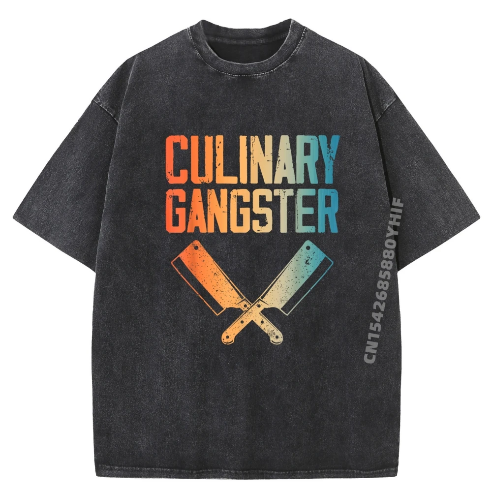 

Culinary Gangster Art For Men Women Cooking Lover Sous Chef Street Wear T Shirt Washed Shirt Men Birthday Gifts