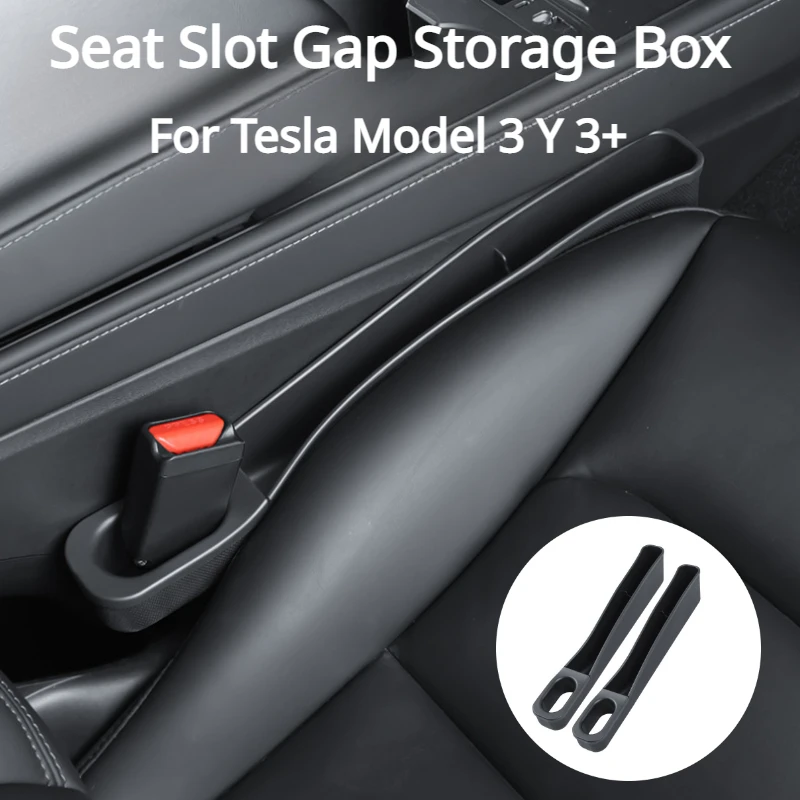 Seat Slot Storage Box for Tesla Model 3 Y 3 + Organizer Armrest Box Gap Filter Car Accessories Decoration for Tesla New Model 3