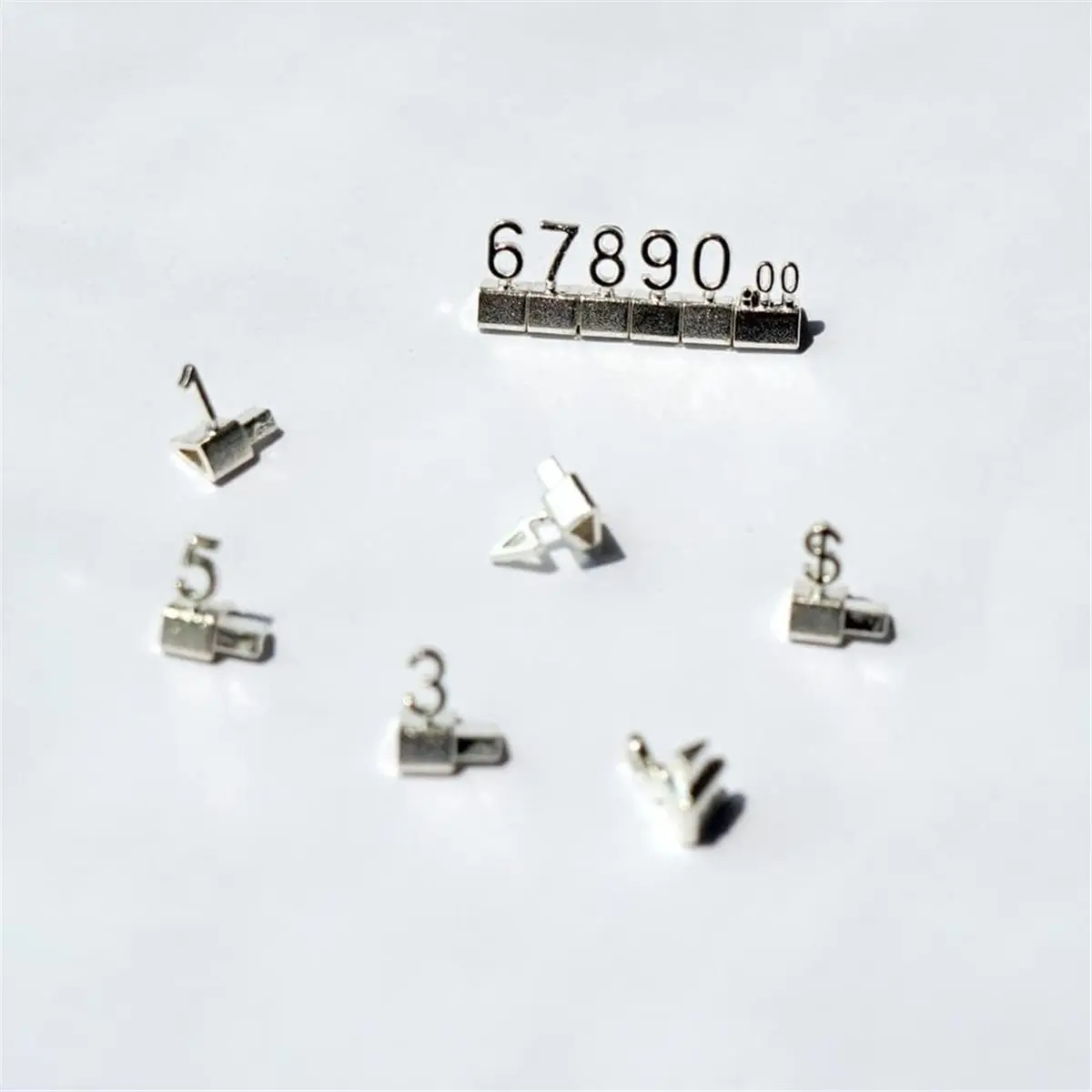 10 Sets Price Display Cubes Blocks Numbers Metal Price Tag for Jewelry Price Display Counter Stand Adjustable Assembly