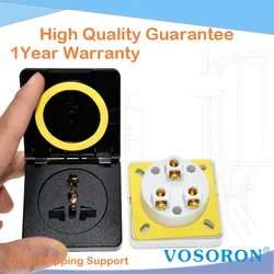 EU US AU UK Universal Waterproof Industrial Socket 10A 250V IP44 AC Power Connector Plug Electrical Socket With cover