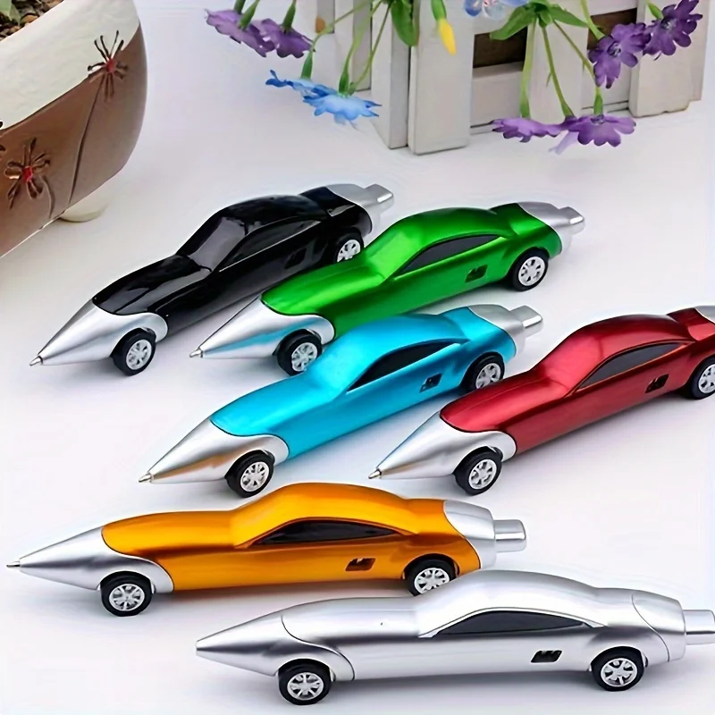 Random 3/6pcs Racing Car Style Ballpoint Pen Set - Smooth Sliding, Durable & Stylish - Ideal for Students & Office - Colorful