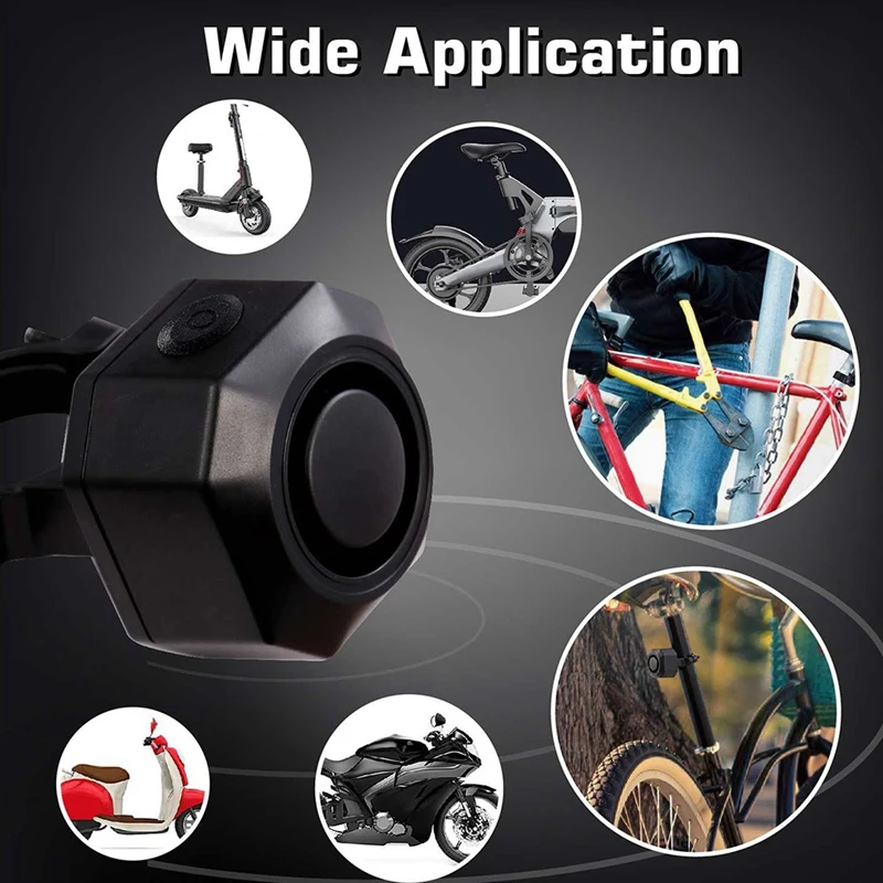 واقية من الشمس وغير نافذ للمطر لاسلكي USB شحن إنذار حساسة ومتجاوبة إنذار ضد السرقة دراجة