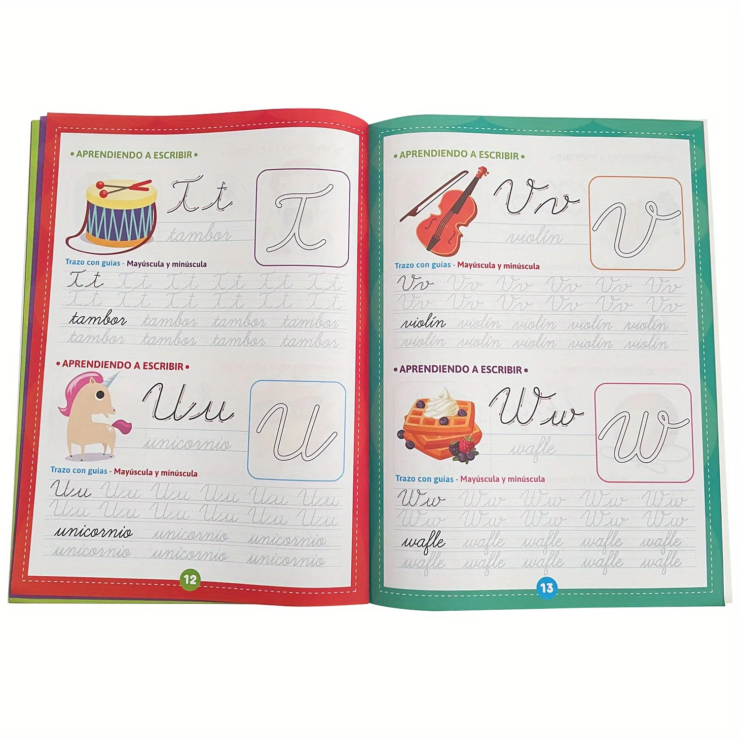 สมุดงานฝึกหัดการเขียนตัวอักษรภาษาสเปน, ช่วยการเรียนรู้ภาษา, วัสดุการสอนโฮมสคูลก่อนวัยเรียน, ชุดหนังสือ 2 เล่ม