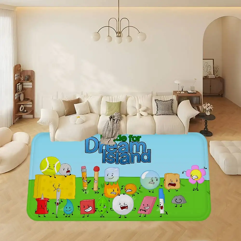 B-Bfdi Battle For D-Dream Island Hallway Carpet Washable Non-Slip Living Room Sofa Chairs Area Mat Kitchen Doormat Area Rug