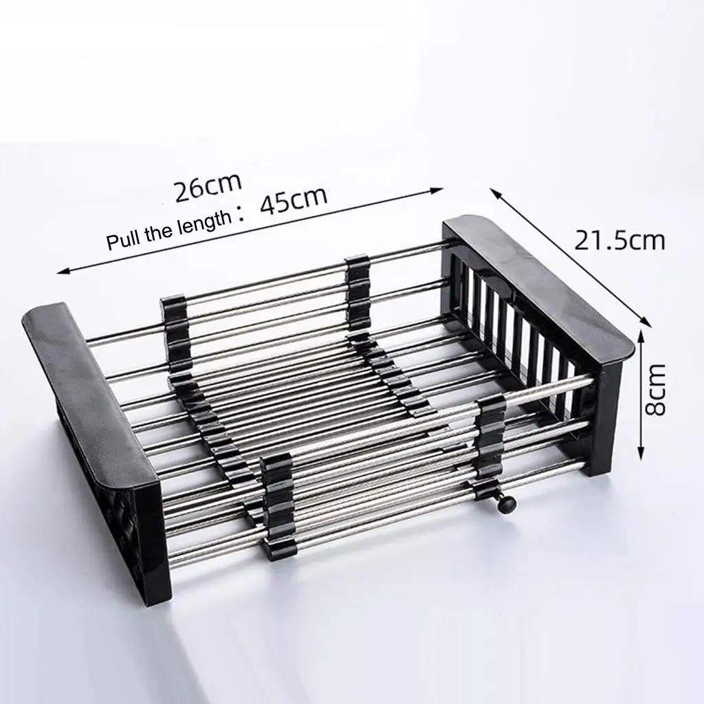 Expandable Dish Drying Rack, Over the Sink Dish Rack, In On Counter Dish Drainer , Rustproof Stainless Steel for Kitchen