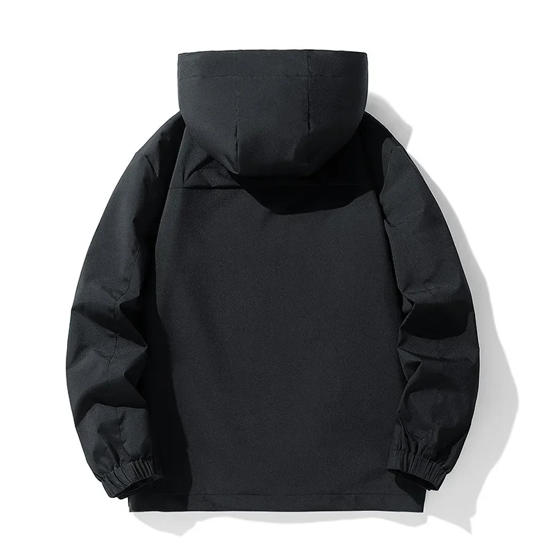 Man Autumn Jacket Simple Solid Color Long Sleeve Zipper Male Hooded Coat Windproof Breathable Lightweight Outdoor Men Outerwear
