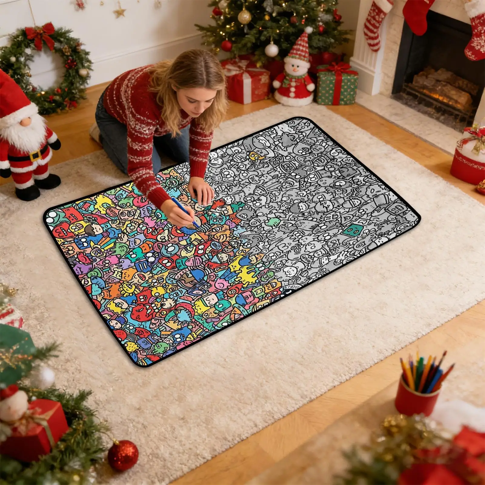 DIY Coloring Blanket Washable Couch Throws Art Craft Coloring Blanket For Boys Girls Families Craft Lovers Preschools Birthday