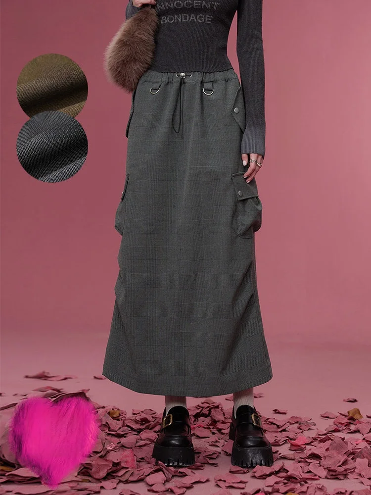 

Ele Workwear Sle f-length Skirt for Women Lake Side Seven Days Talk Retro Design Winter Spor Casual Long Skirt