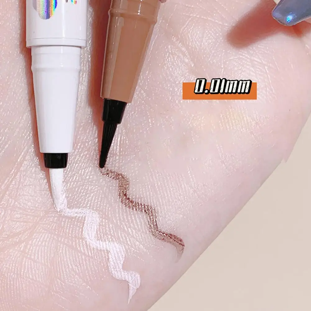 Caneta delineadora líquida sedosa, secagem rápida, à prova d'água, suor, longa duração, delineador suave, deitado, bicho da seda