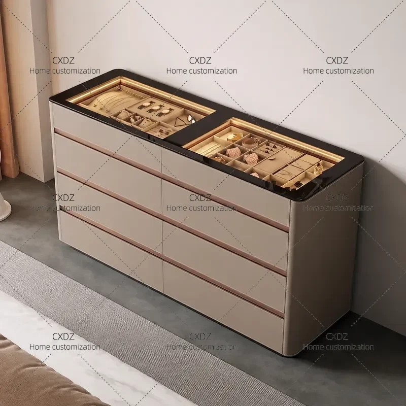 Bedroom Locker Household Drawer Against Wall Fingerprint Lock Bedside Storage Bucket Cabinet Cloakroom Jewelry Display