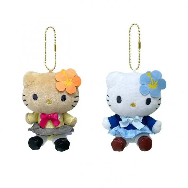 Kawaii Sanrio Hello Kitty Plush Toys Cute Cartoon Campus School Uniform Keychain Backpack Pendant Accessories Christmas Gifts