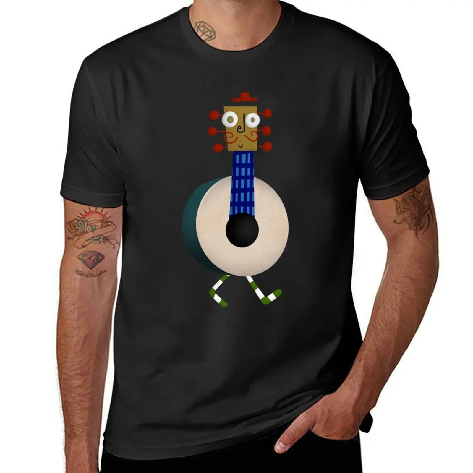 Guitar Movin’ to the Music T-Shirt vintage sweat mens cotton t shirts