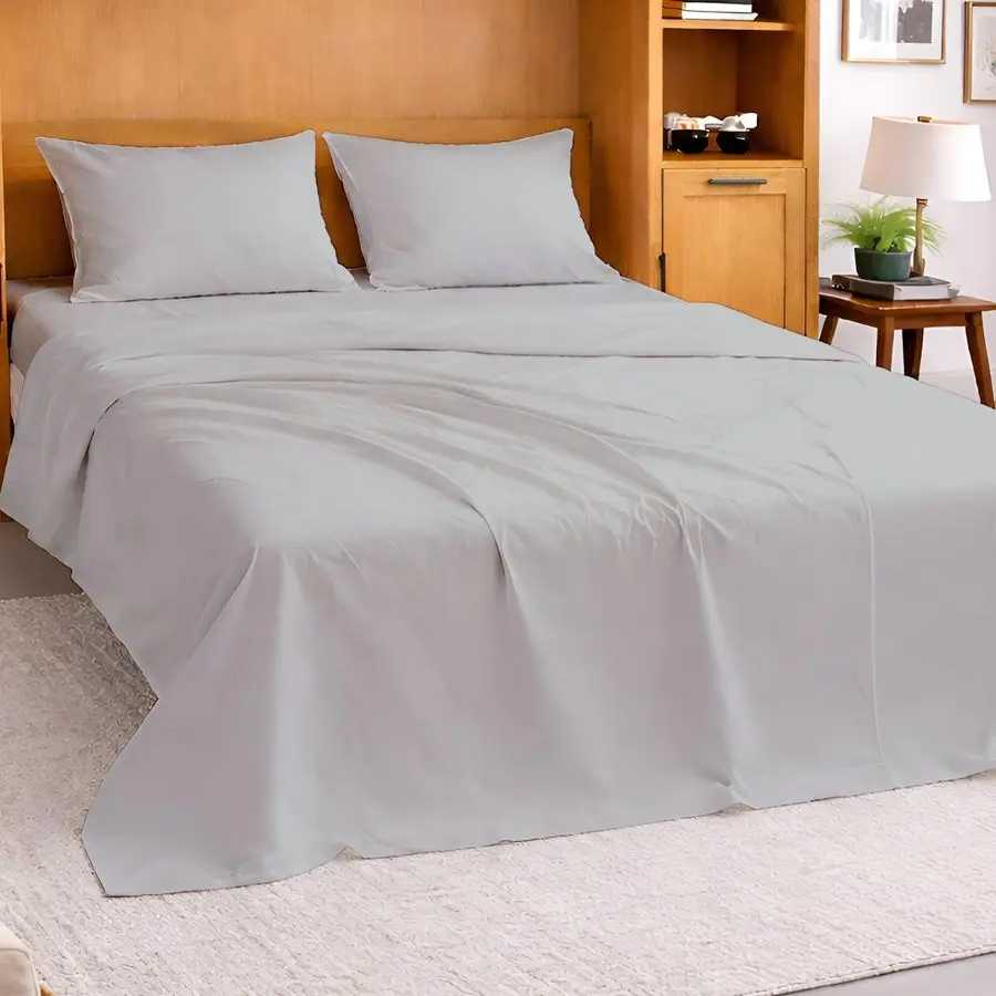 

Серебристо-серые простыни для матраса Murphy Bed, комплект из 4 предметов, премиум-класса, 1800 ультрамягких простыней из микрофибры Queen Size, 61 дюйм