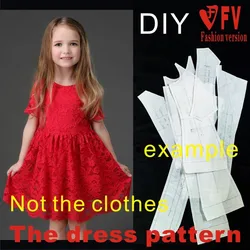 Clothing cutting figure lace short-sleeved dress 1:1 physical paper sample CLQ37