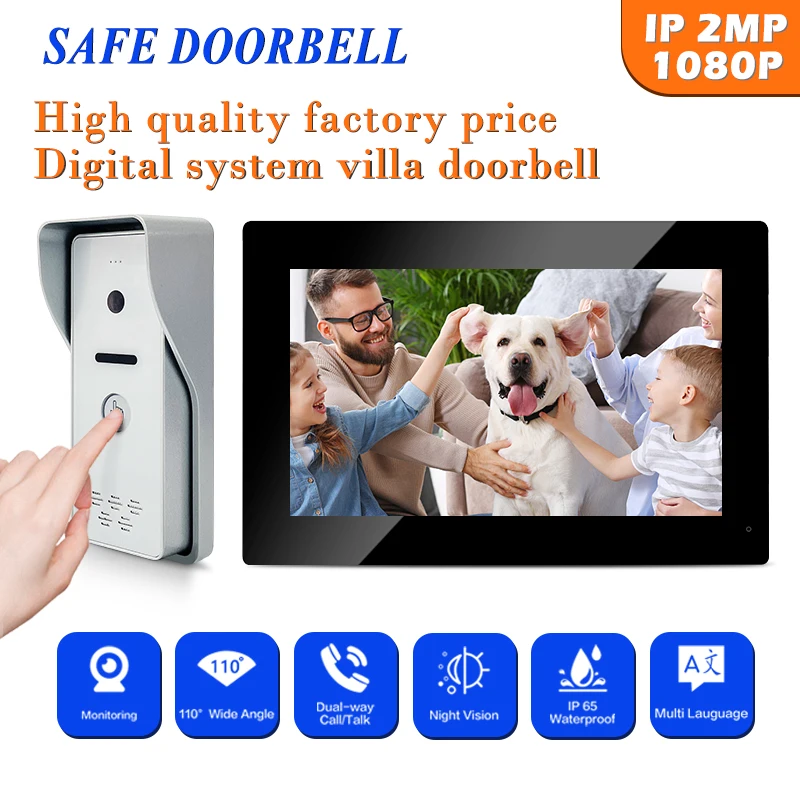 

Factory Price Visual Intercom Doorbell 7''Color Wired Video Door Phone Residential intercom Outdoor IR Camera RainProof Unlock