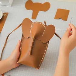 Borse a tracolla con elefante carino NUBECOM, Mini borsa a tracolla, portamonete fai da te, materiali per carte per cellulari, realizzazione di borse in pelle, regali