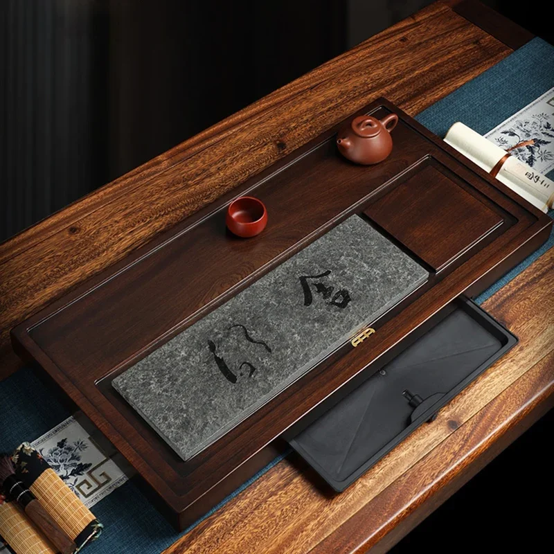a*-Tableware Wooden Tea Tray Rectangle Decorative Accessories Coffeeware Tea Tray Ceremony Drainage Madera Home Products/.