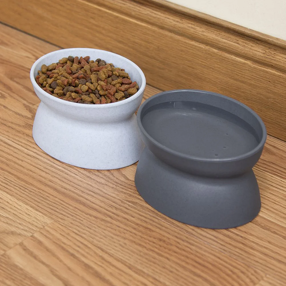 

2Pcs Creative Slanted Cat Feeding Bowl High Grade PP Material Tilted Design Prevent Food Spill Easy Clean Kitten Food Container
