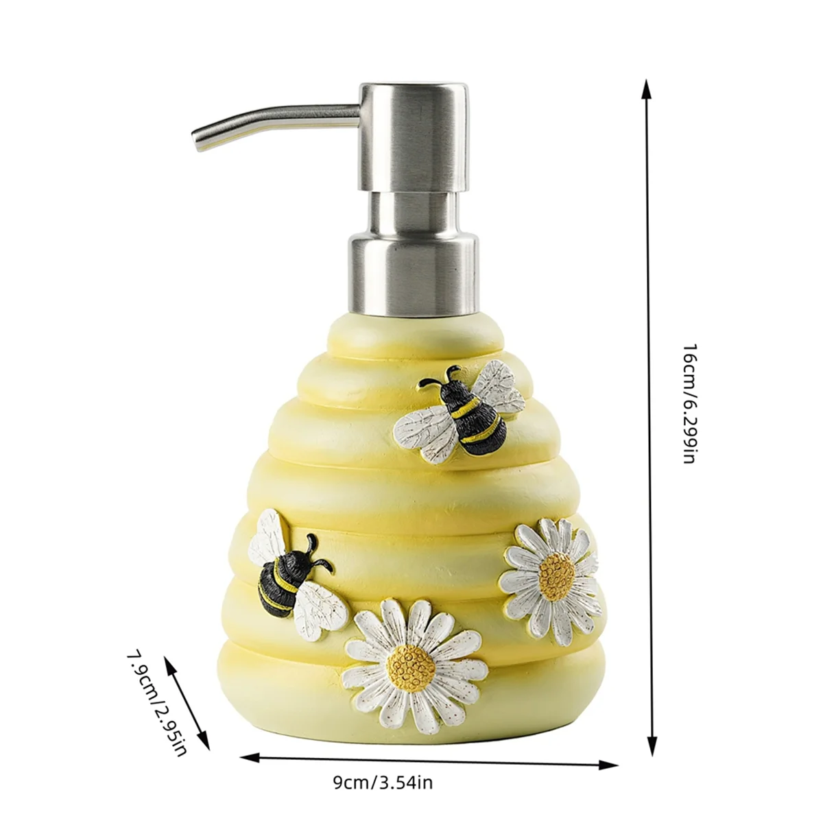 Bee Soap Dispenser Decorative Hand Pump Refillable Soap Dispenser Liquid Container for Shampoo Lotion Dispenser Novelty