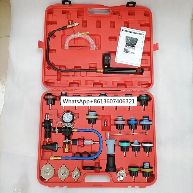 

High quality 28pcs 33pcs Radiator Pressure Tester & Vacuum Type Cooling System Kit X1v4 Universal Cooling System