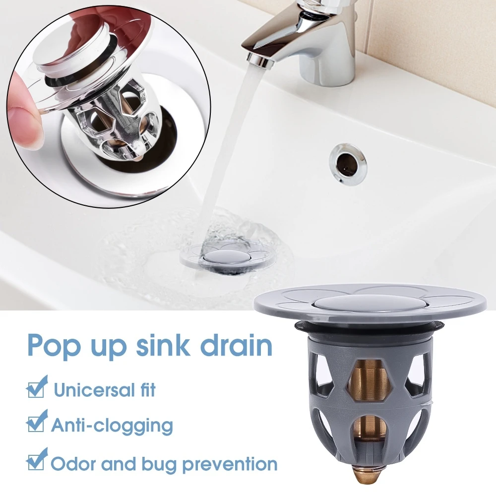 1Pcs Pop-Up shower Drain Cover Bathroom Hair Catcher Anti-clog Pipe Drainage Stopper Anti-odor Floor Drain Filter