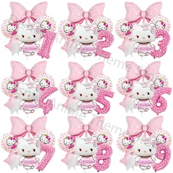 6pcs Hello Kitty palloncini ad elio decorazioni per feste di compleanno per ragazze Pink Kitty Air Globos Baby Shower decorazioni per la casa fai da te forniture per feste