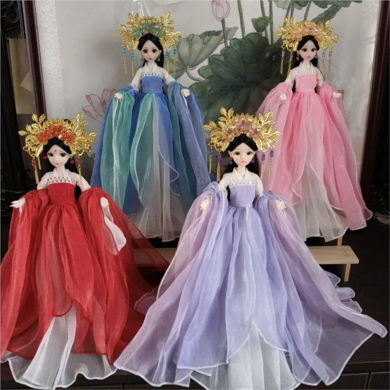 2026 Creative New 30cm Chinese Ancient Style Doll Simple Ancient Costume Hanfu Doll Children's Doll Removable Toy 4Colors LI938
