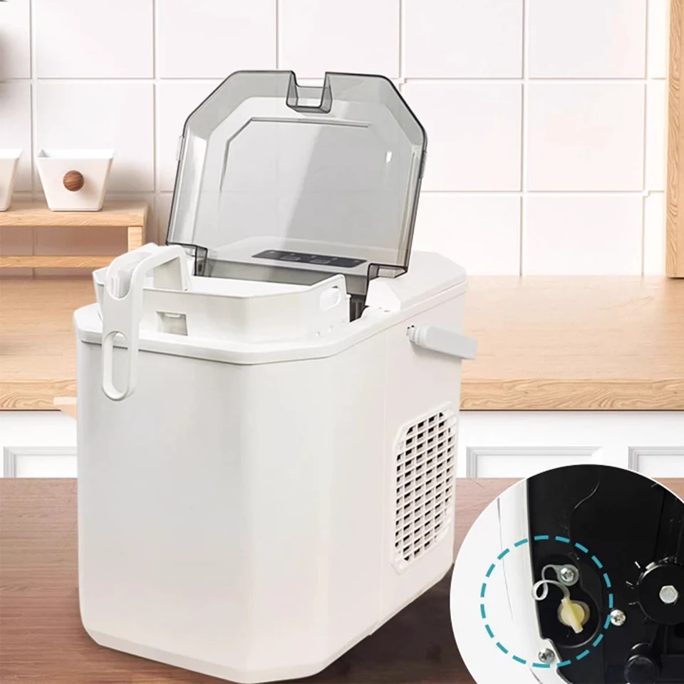 HZB16G 15KG Daily Ice Maker Compact Bullet Ice Machine for Dorm Rooms, Home Bars, and Small Businesses