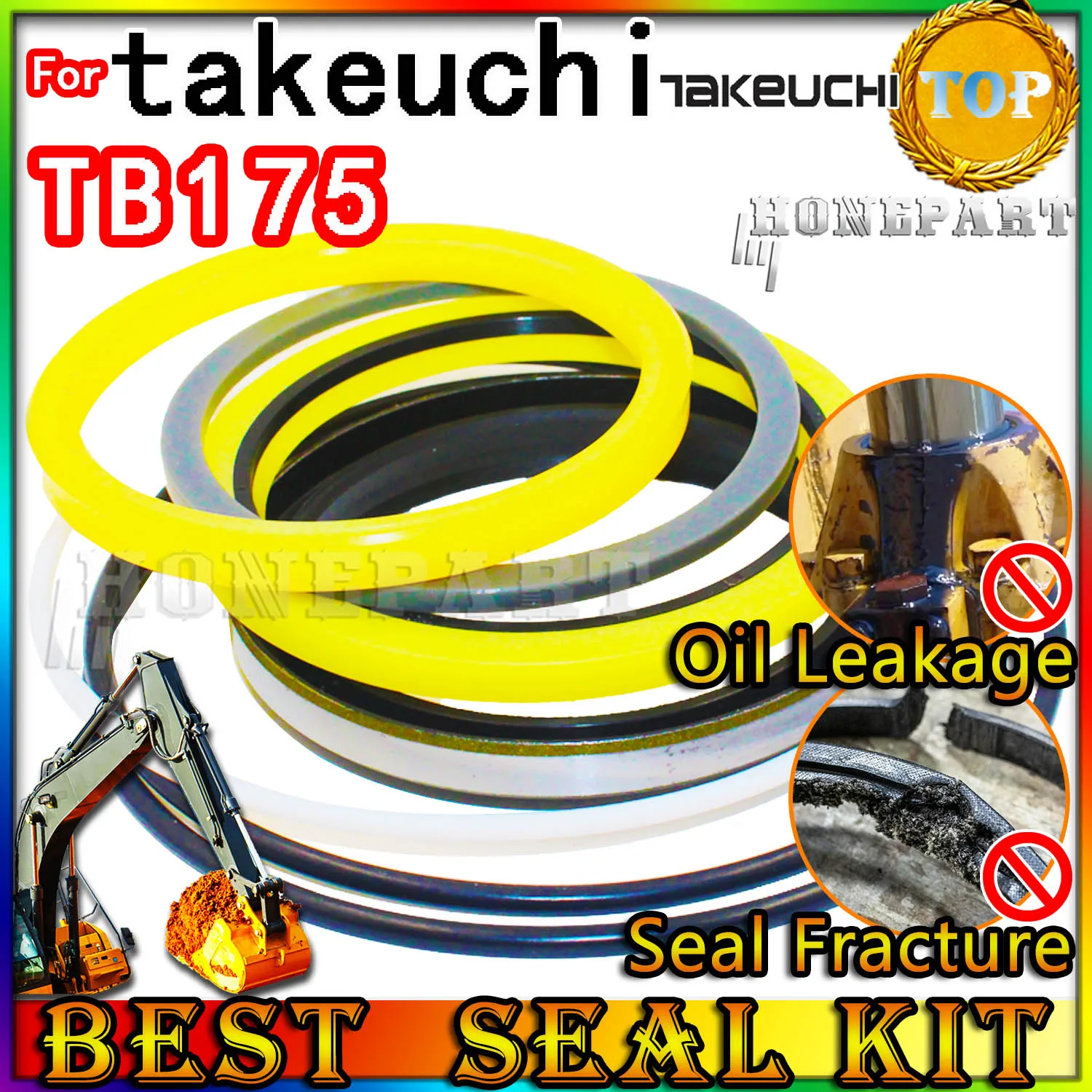 For TAKEUCHI TB175 Oil Seal Repair Kit Boom Arm Bucket Excavator Hydraulic Cylinder Maintenance Floating Rebuild Parts MOTOR