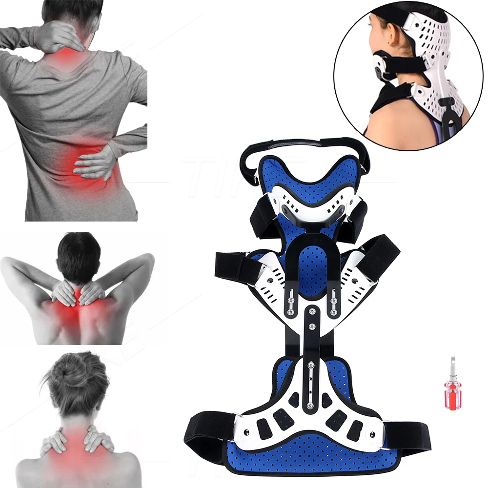 TIKE Posture Corrector for Head Neck Chest Orthotics Traction Device Adjustable Cervical Support Spine Stretch Fixed Pain Relief