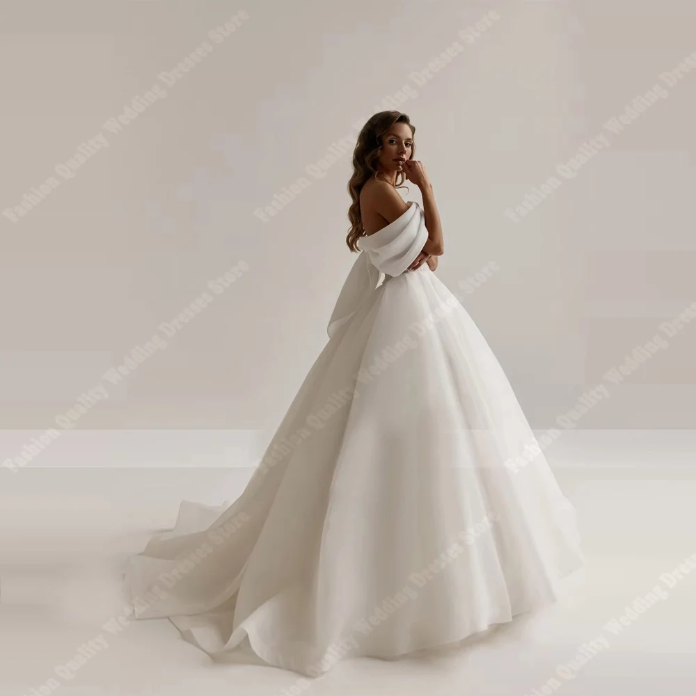 Robes De mariée élégantes pour femmes, épaules dénudées, en Tulle, robes De princesse, longueur De nettoyage, personnalisées