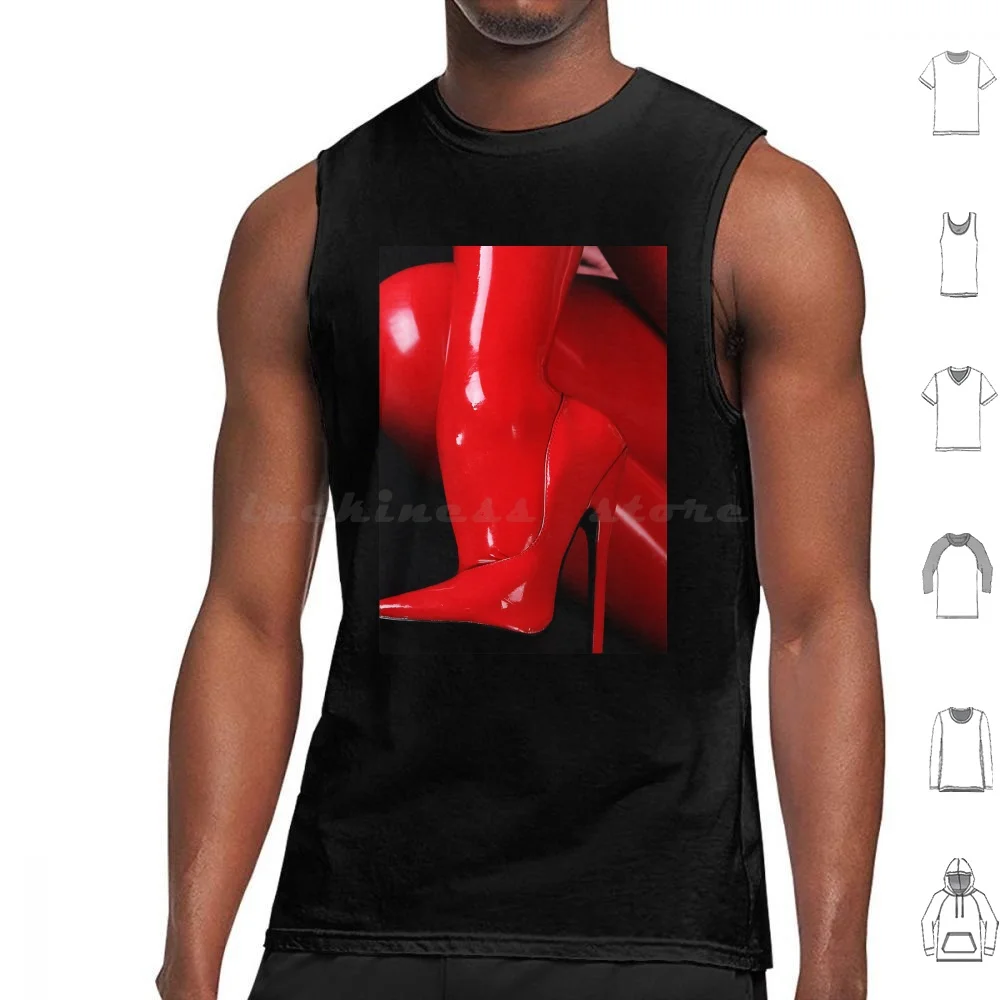 Erotik Rot auf Schwarz. Drucken und Stoff-Tanktops, bedruckt, Baumwolle, Erotik, sexy Mädchen, Brüste, Sex, Frau, Erwachsene, Titten, Hentai