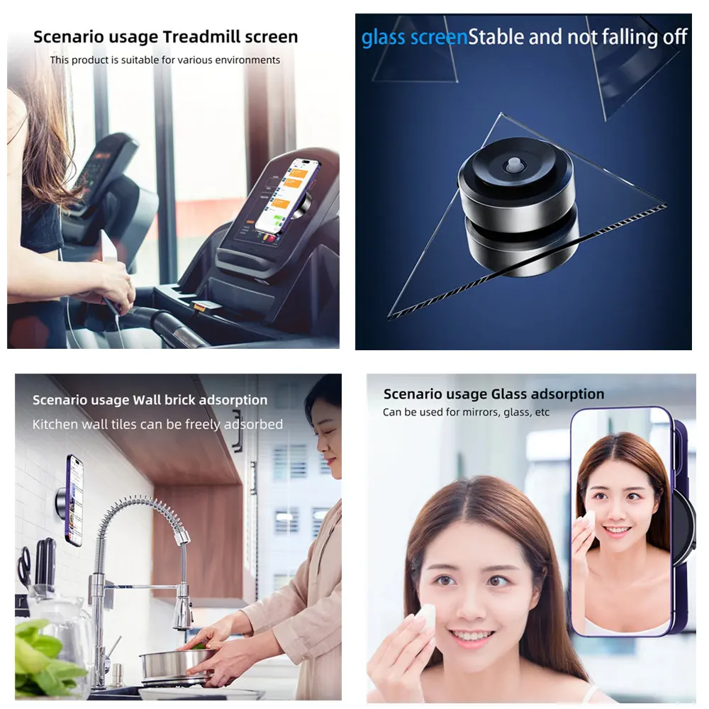 Soporte magnético para teléfono inteligente de doble cara para coche, soporte Universal de adsorción al vacío estable para Iphone 15 14 13 teléfono Android