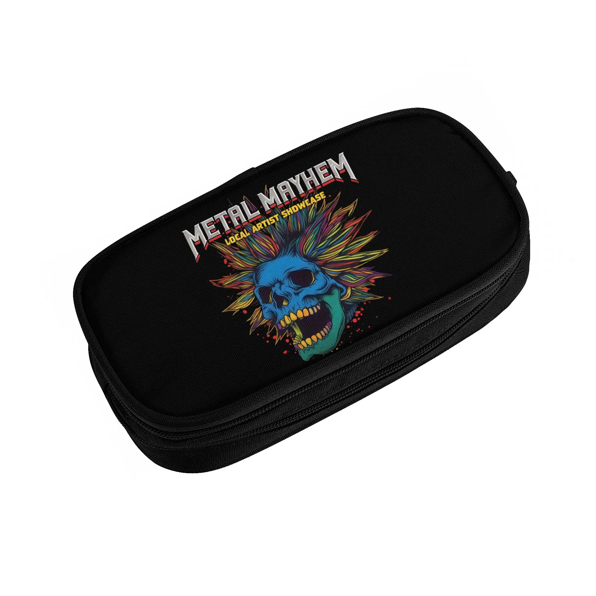 Cute Metal Mayhem Heavy Metal Hard Rock Music  Pencil Case for Girls Boys Large Storage  Pencil Bag Stationery
